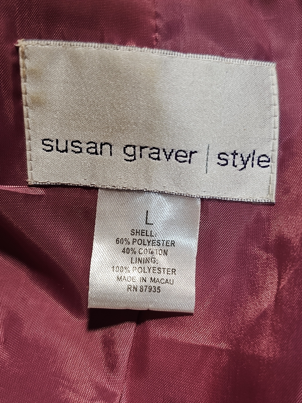 Susan Graver Pink Floral Satin Blazer - Picture 7 of 7